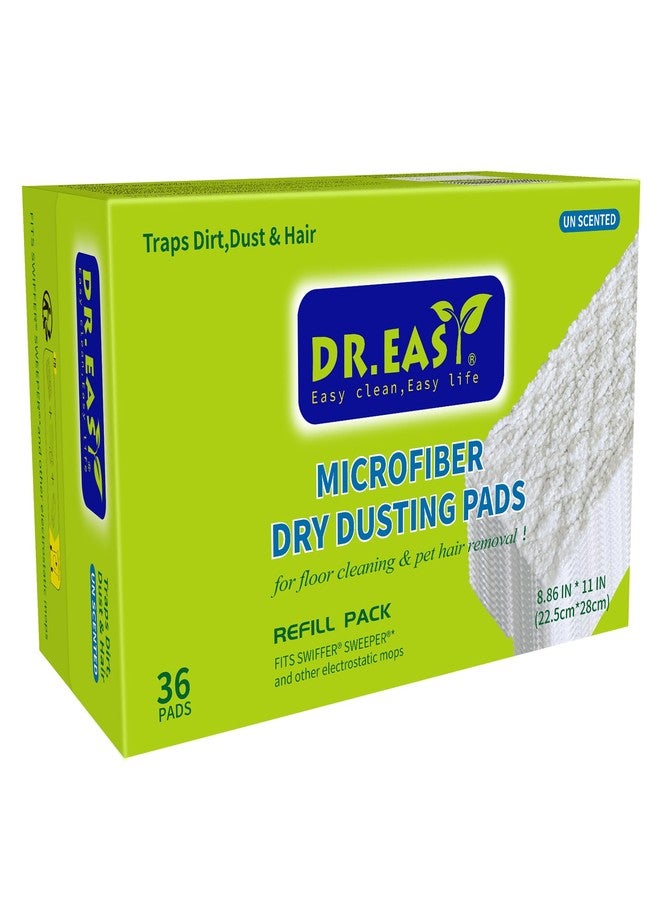 DR. EASY Dr.Easy Microfiber Dry Sweeping Cloths,36ct Disposable Mopping Pads Refil Pack,fits SWIFFER Sweeper and Other Electrostatic Mop Heads .Bigger Size 8.8X11in,Catch& Lock Dirt & Hair. - Image 1